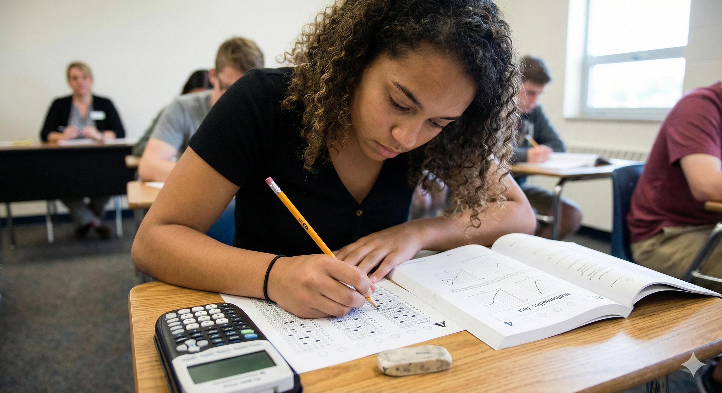 Student taking ACT exam